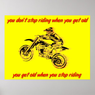 Deja de Montar Moto de Cross Vieja y Sucio Póster 