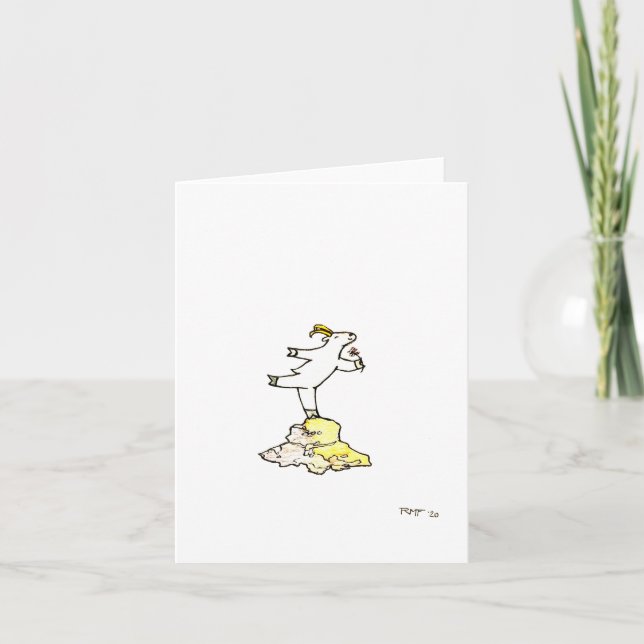 "Deja de oler las flores", tarjeta de saludo en bl (Anverso)
