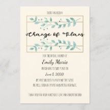 Deja el cambio de planes tarjeta de ducha de novia