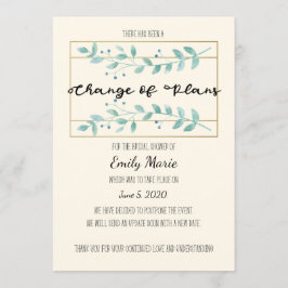 Deja el cambio de planes tarjeta de ducha de novia