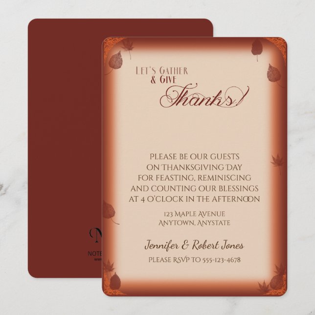 Deja frunce dar la invitación de la acción de (Anverso / Reverso)