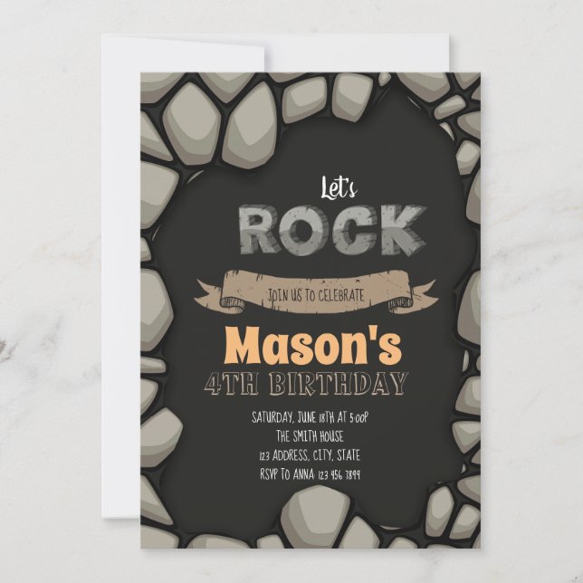 Deja la invitación del fiesta de la roca (Anverso)