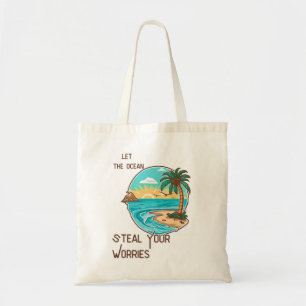 Deja que el océano te robe la bolsa de la playa de