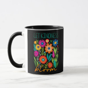 Deja que la amabilidad florezca. taza de café