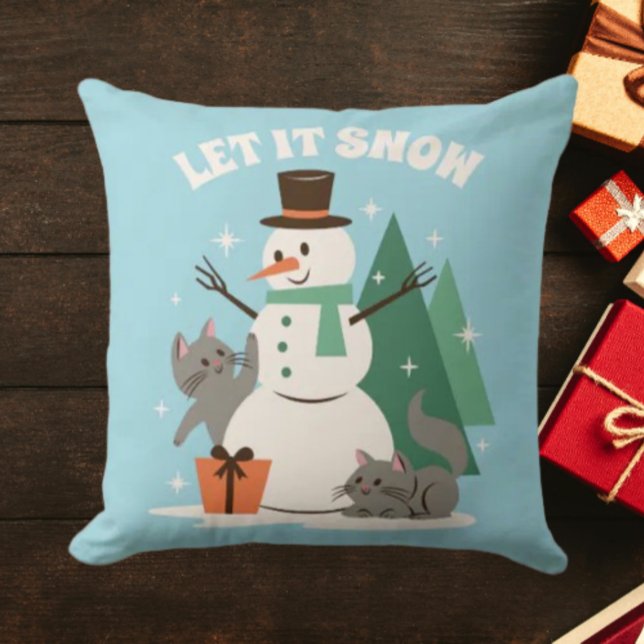 Deja que nieve | Almohada acogedora de invierno (Subido por el creador)
