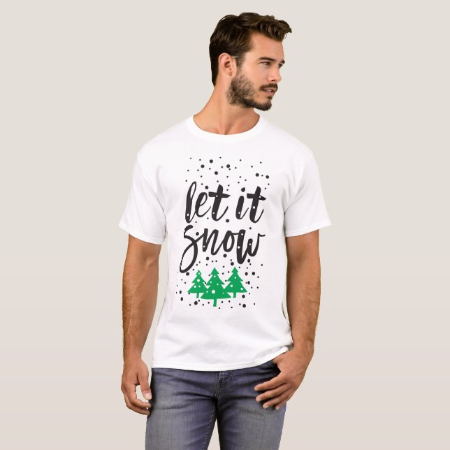 Deja que nieve Camisetas de Navidad combinables |  (Anverso completo)