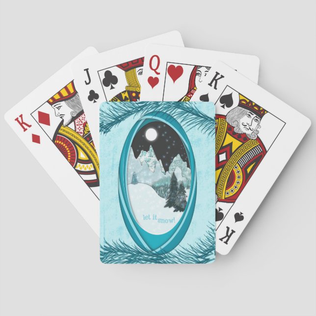 Deja que nieve Cartas de póquer de invierno Montañ (Reverso)