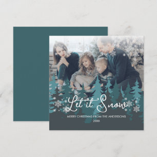 Deja que nieve   Foto de Navidad del árbol de pino