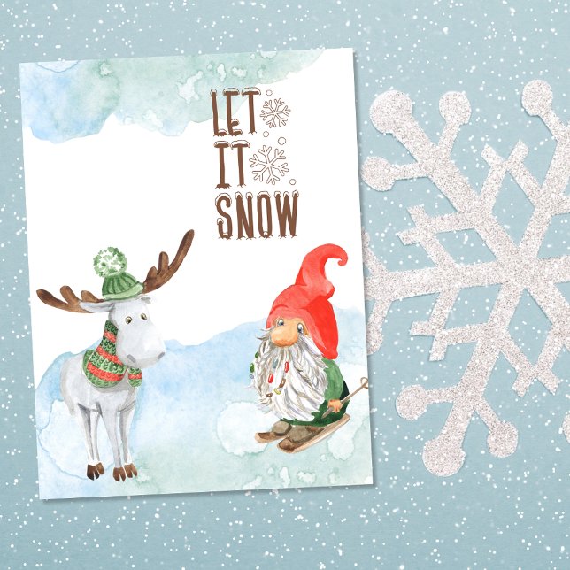 Deja que nieve Gnome de Navidad y Alce (Subido por el creador)
