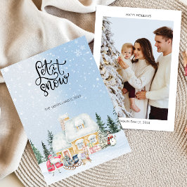 Deja que nieve Tarjeta de foto de Navidad del simp