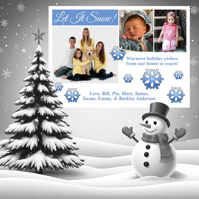 ¡Deja que nieve! Tarjeta de Navidad de 3 fotos (Subido por el creador)