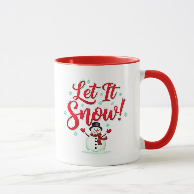 ¡Deja que nieve! Taza de café festiva (Derecha)