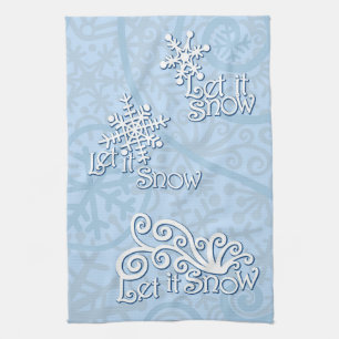 Deja que nieve, toalla de cocina azul claro