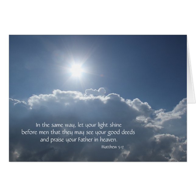 Deja que tu luz brille; ¡Cielos arriba! (Anverso (Horizontal))