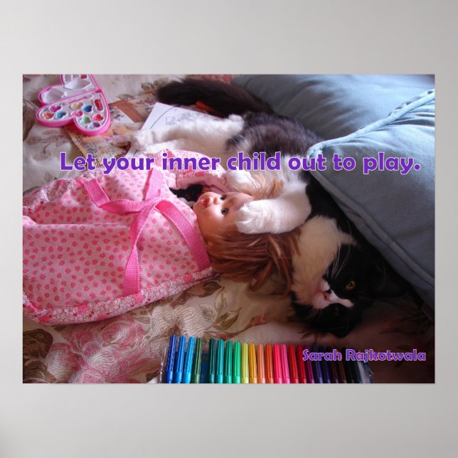 Deja que tu niño interior salga Póster de gato esm (Frente)