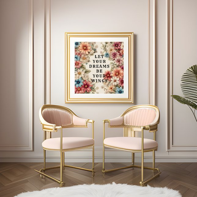 Deja que tus sueños sean tu foto de Wings Imprimir (Let Your Dreams Be Your Wings Photo Print)