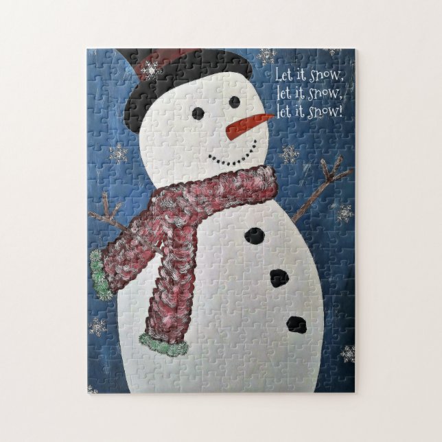 Dejáis le nevar rompecabezas del muñeco de nieve (Vertical)