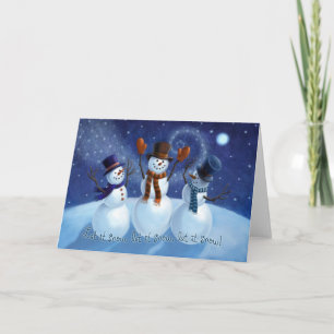 Dejáis le nevar tarjeta de Navidad de los muñecos