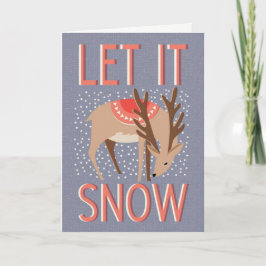 ¡Dejáis le nevar! Tarjeta de Navidad del reno