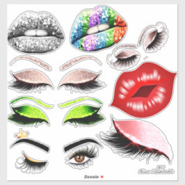 Déjame besar tus ojos y labios, Pegatina de Scrapb