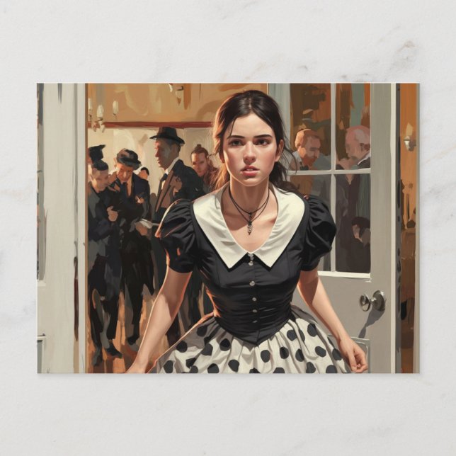 "Dejando al Fiesta" Pintando la postal (Anverso)