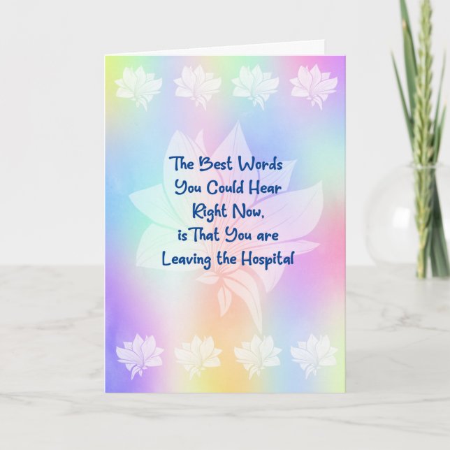 Dejando la tarjeta del hospital diseño arcoiris (Anverso)