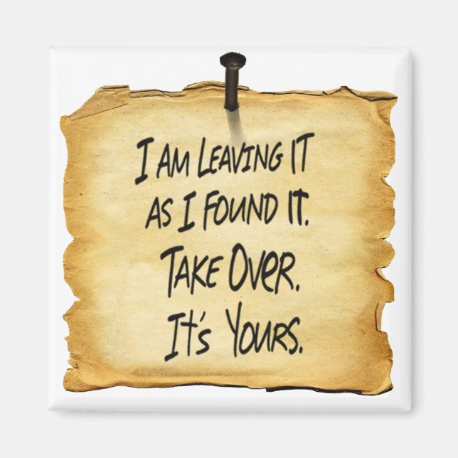 Dejándolo como lo encontré, el imán de Rótulo de W (Frente)