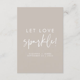 Dejar amar a Sparkle Taupe Boda Sparkler Etiqueta