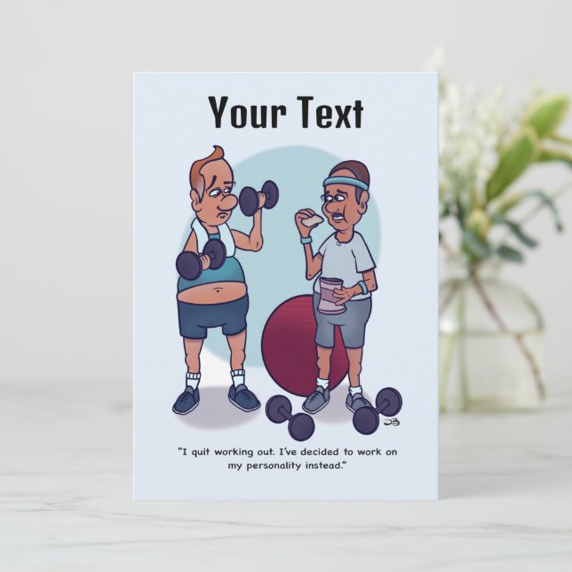 Dejar de trabajar la divertida tarjeta plana (Anverso de pie)