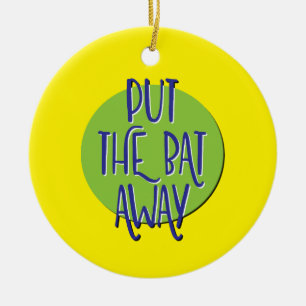 Dejar El Bat Fuera Del Ornamento Del Lema De Recup