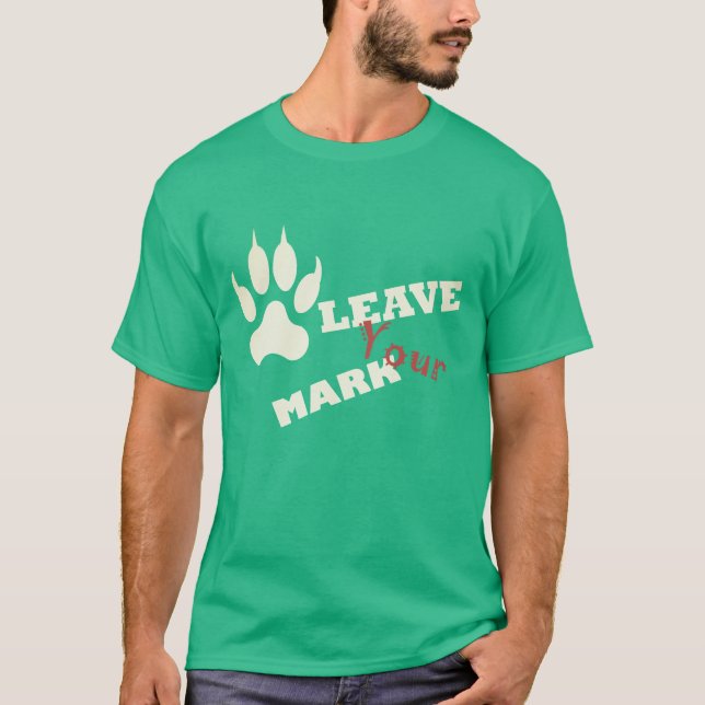Dejar la camiseta de impresión de la pata de león  (Anverso)