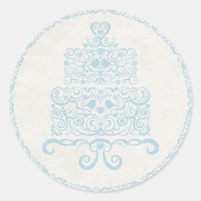 Dejar Que Coman Pegatina De Pastel - Azul (Anverso)