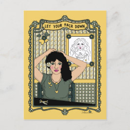 Dejar que el pelo caiga_C_ postal