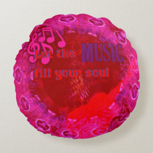 Dejar que la música llene tu alma, almohada redond