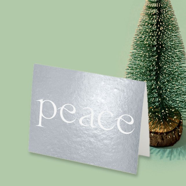 dejar que la paz brille la tarjeta de vacaciones R (let peace shine foil simple elegant typography holiday card)