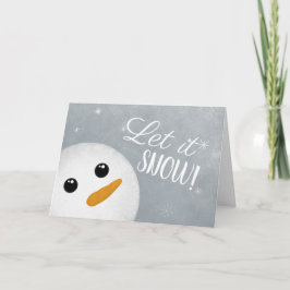 Dejar que nieve, tarjeta de vacaciones doblada por