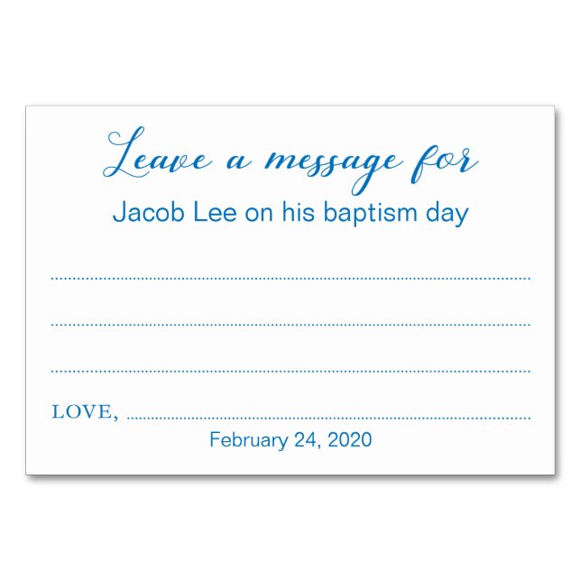 Dejar un mensaje bautizar las tarjetas de Navidad  (Anverso)