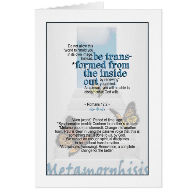 Deje a dios transformarle - 12:2 de los romanos (Frente)