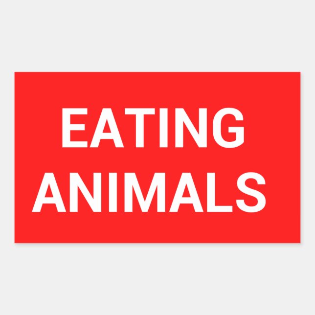 DEJE DE COMER ANIMALES DEJE DE COMER PEGATINA RÓTU (Anverso)