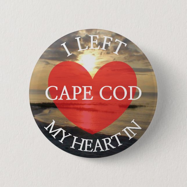 Dejé mi corazón en botón de la imagen de Cape Cod (Anverso)