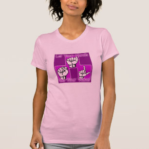 Deje sus manos ser su camisa del rosa de la voz