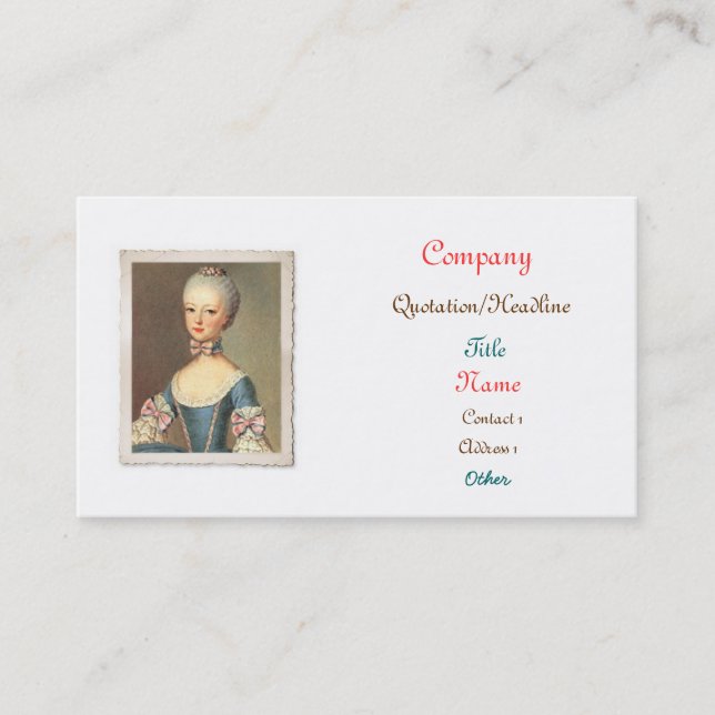 Déjelos comer tarjetas de visita de la torta (Anverso)