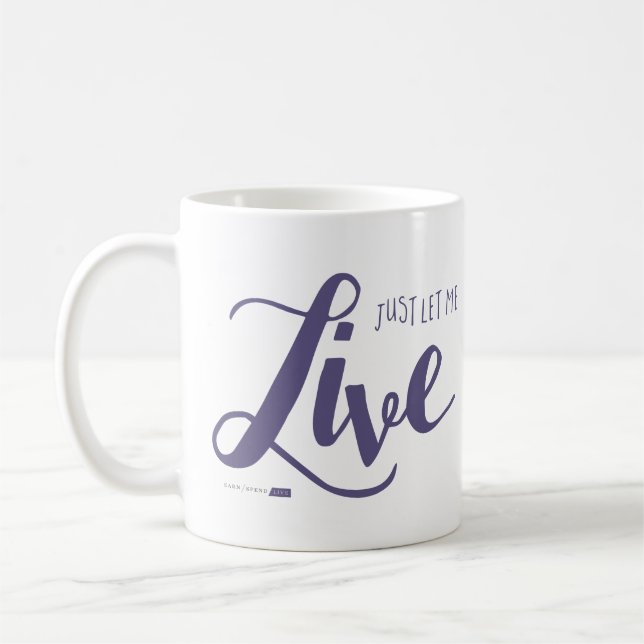 Déjeme vivir la taza (púrpura) (Izquierda)