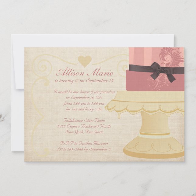 Dejemos Que Coman Invitaciones Para Tomar Pasteles (Anverso)