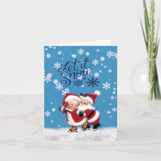 Dejemos Que Nieva La Tarjeta De Navidades Doblados (Anverso)