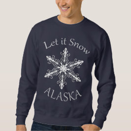 Dejemos que nieve Alaska ponga sudadera azul a la
