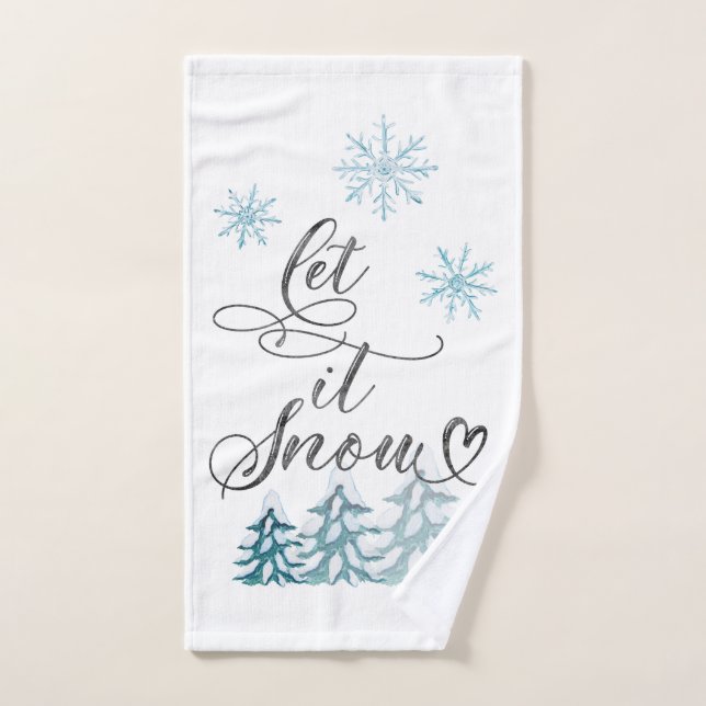 Dejemos que nieve Navidades elegantes arte acuarel (Toalla de mano)