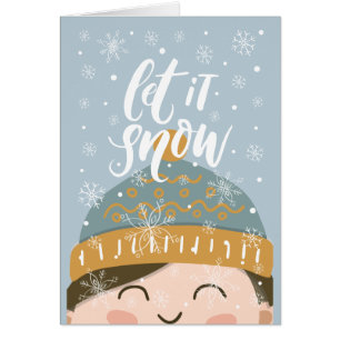 Dejemos que nieve, niño en arte Gorra invernal, Na