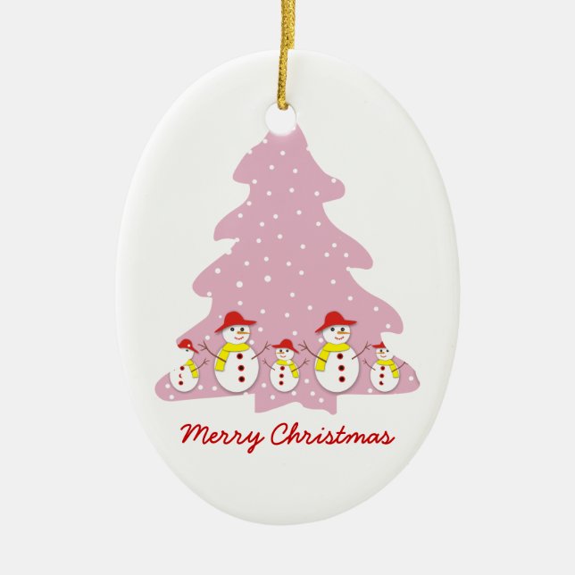 Dejemos que nieve personalizado adorno de Navidad (Frente)