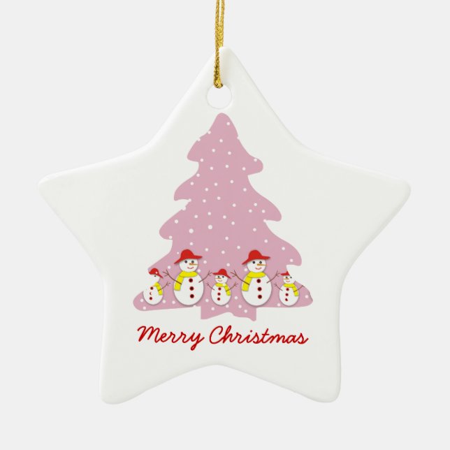 Dejemos que nieve personalizado adorno de Navidad (Frente)